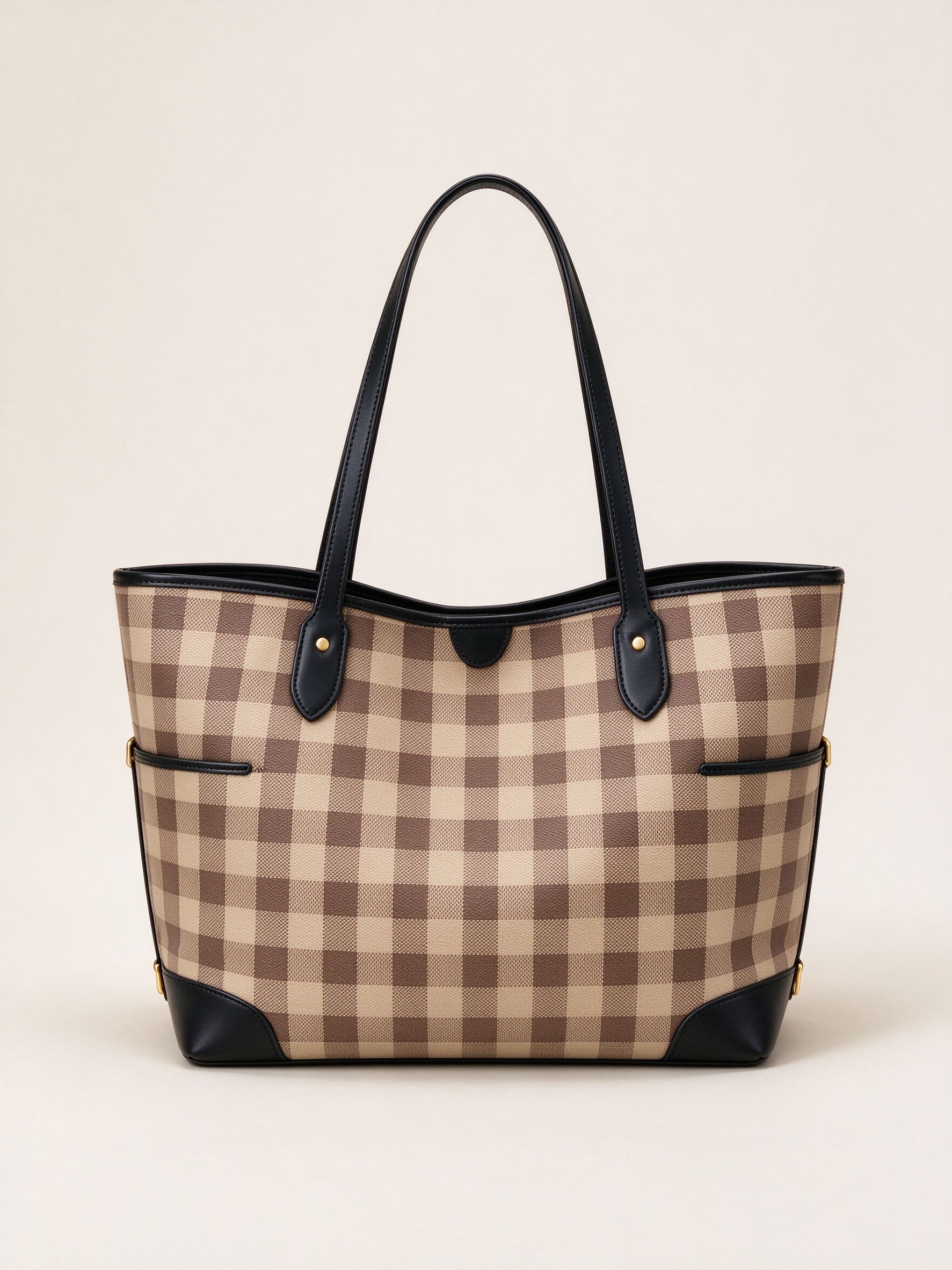 Burberry Check Canvas Tote Bag